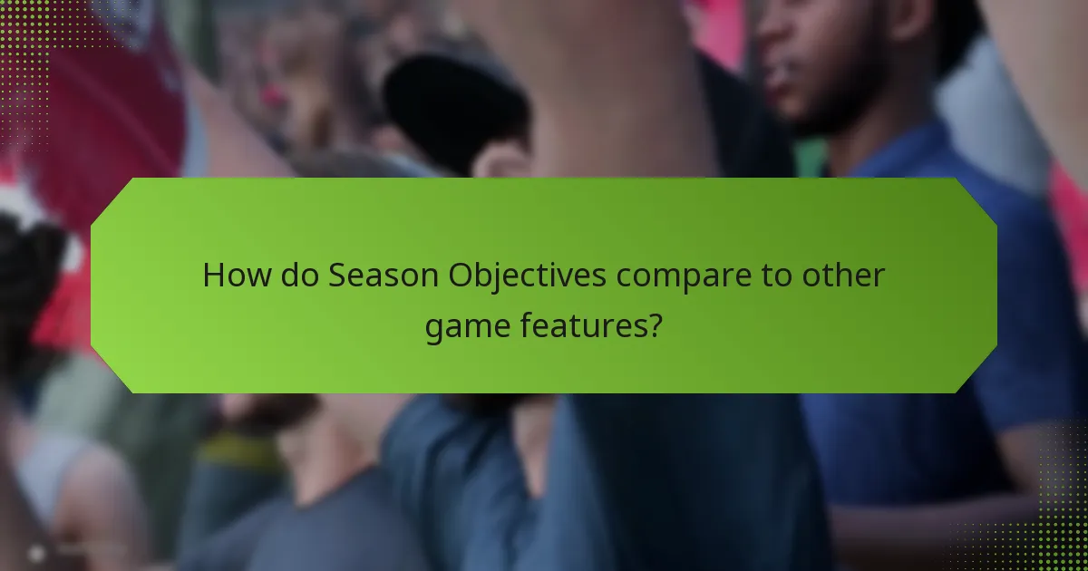 How do Season Objectives compare to other game features?