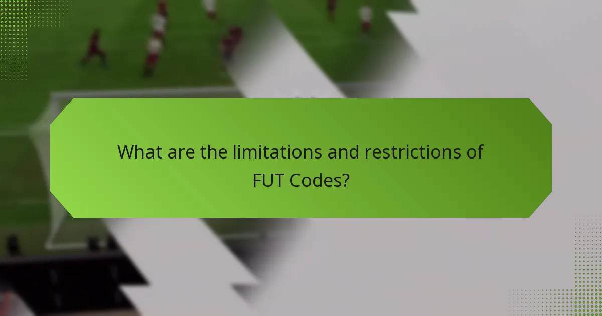 What are the limitations and restrictions of FUT Codes?