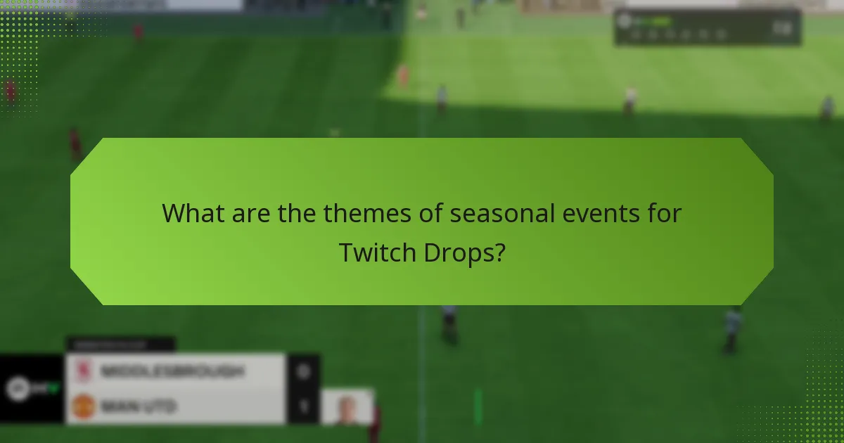 What are the themes of seasonal events for Twitch Drops?