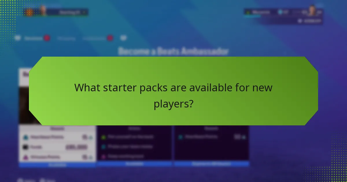What starter packs are available for new players?