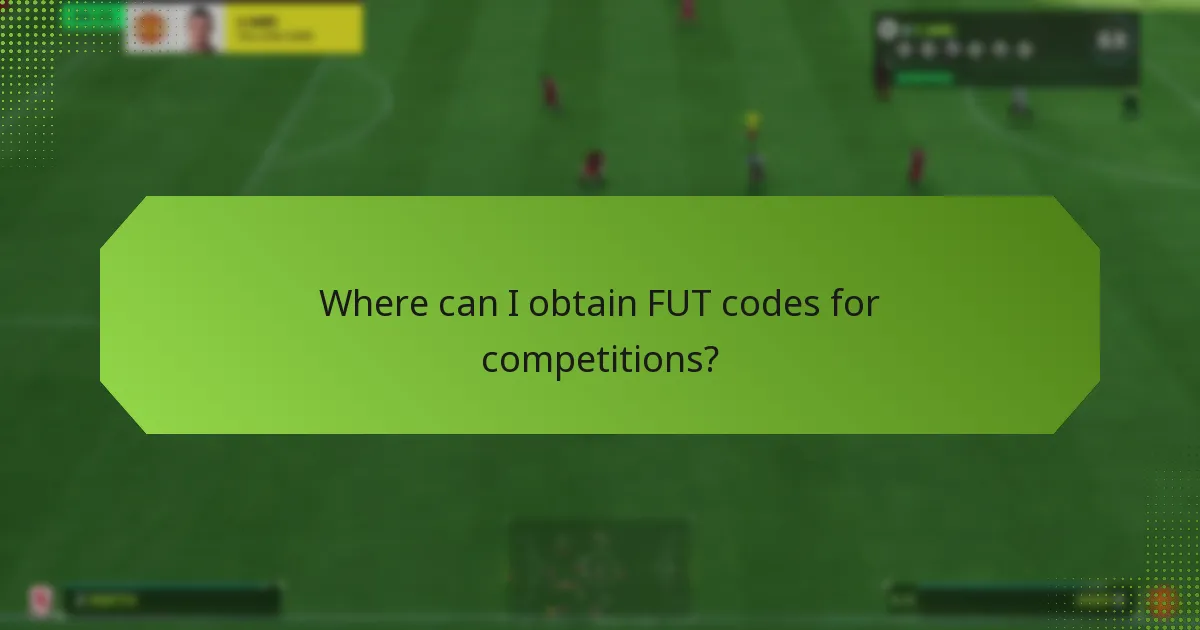 Where can I obtain FUT codes for competitions?