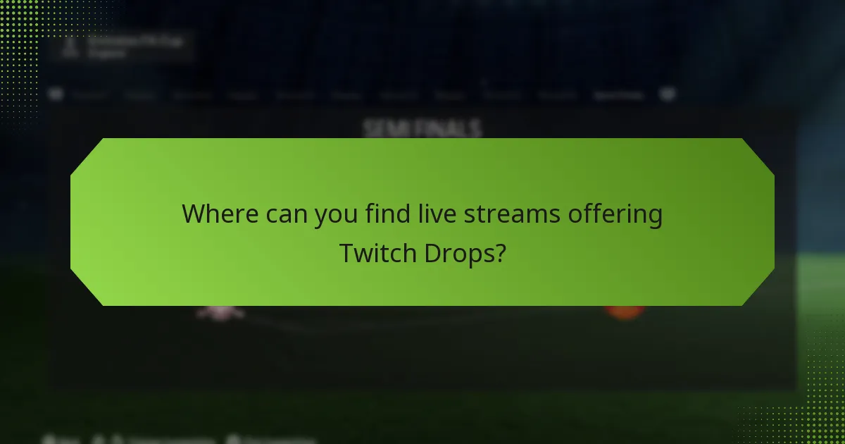 Where can you find live streams offering Twitch Drops?