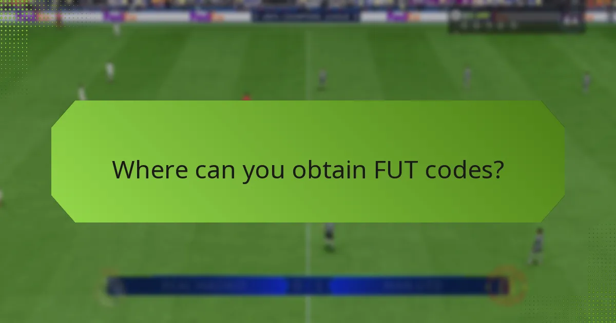 Where can you obtain FUT codes?