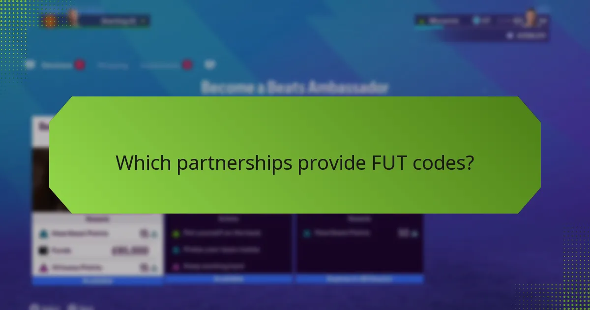 Which partnerships provide FUT codes?