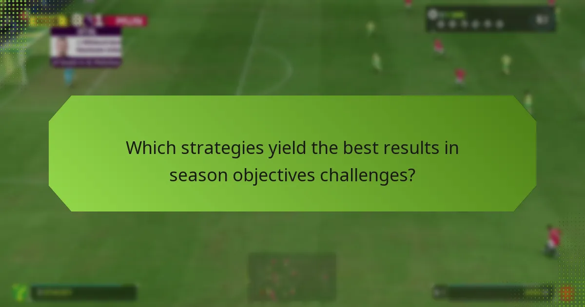 Which strategies yield the best results in season objectives challenges?